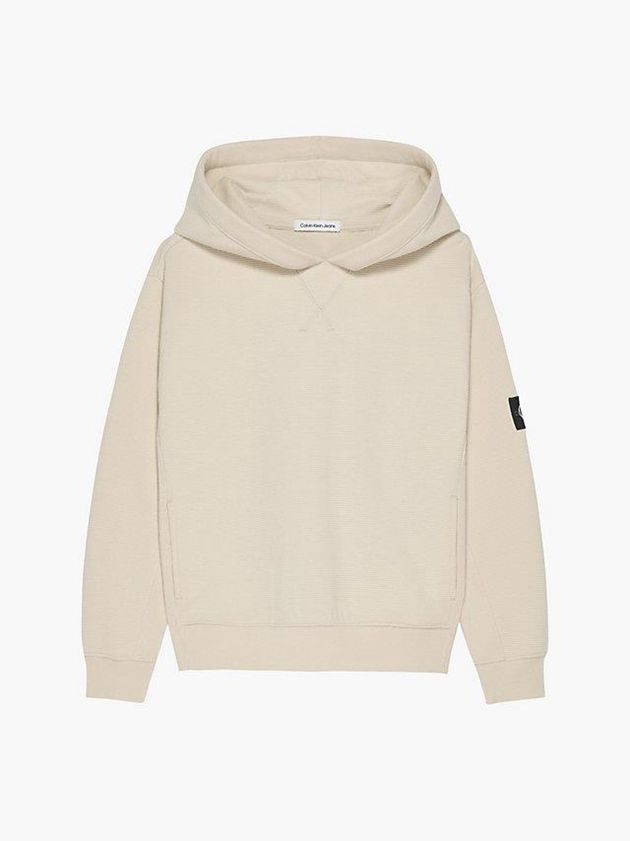 White Calvin Klein Textured Boys's Hoodie | NBFY-10298