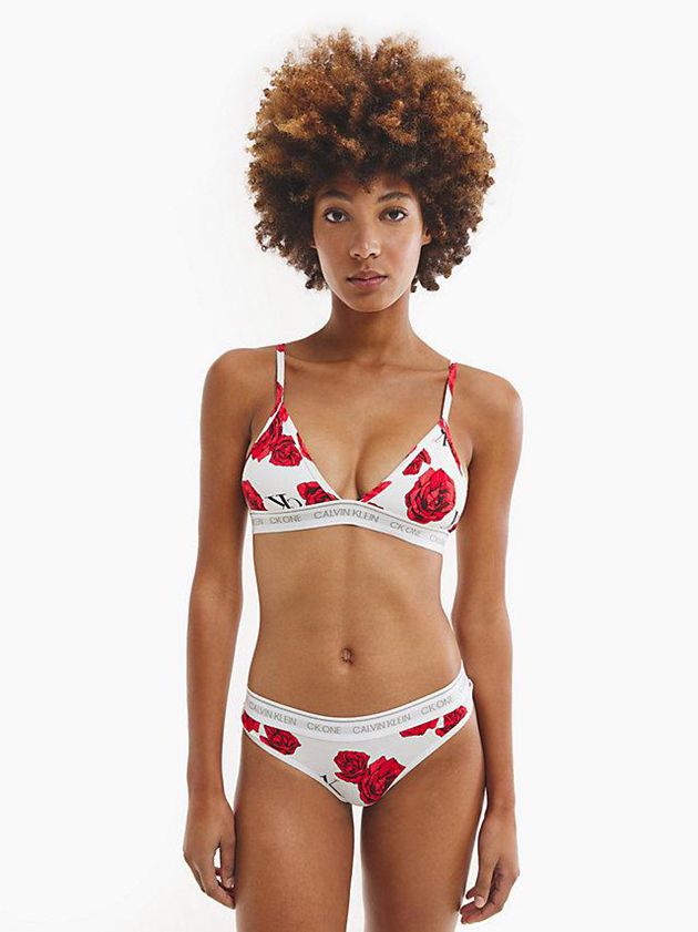 White Calvin Klein Triangle - CK One Women Bra | VHJI-01486