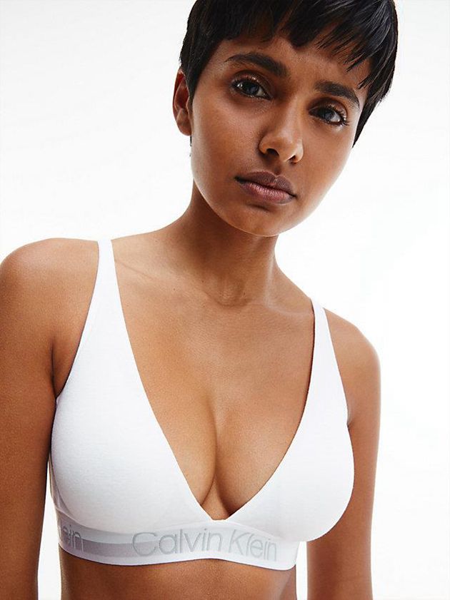 White Calvin Klein Triangle - Modern Structure Women Bra | DZMW-83960