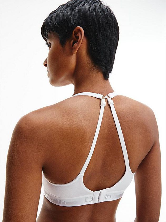 White Calvin Klein Triangle - Modern Structure Women Bra | DZMW-83960