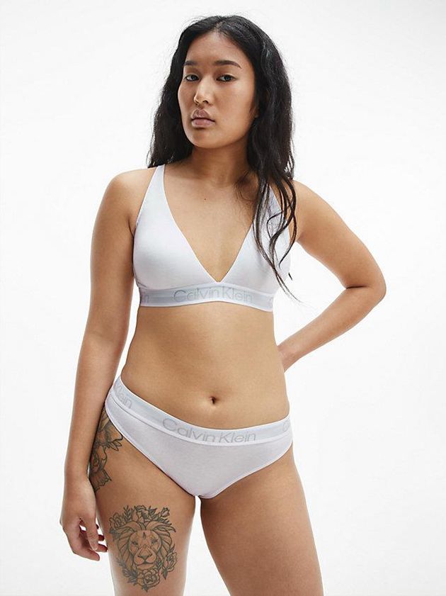 White Calvin Klein Triangle - Modern Structure Women Bra | DZMW-83960