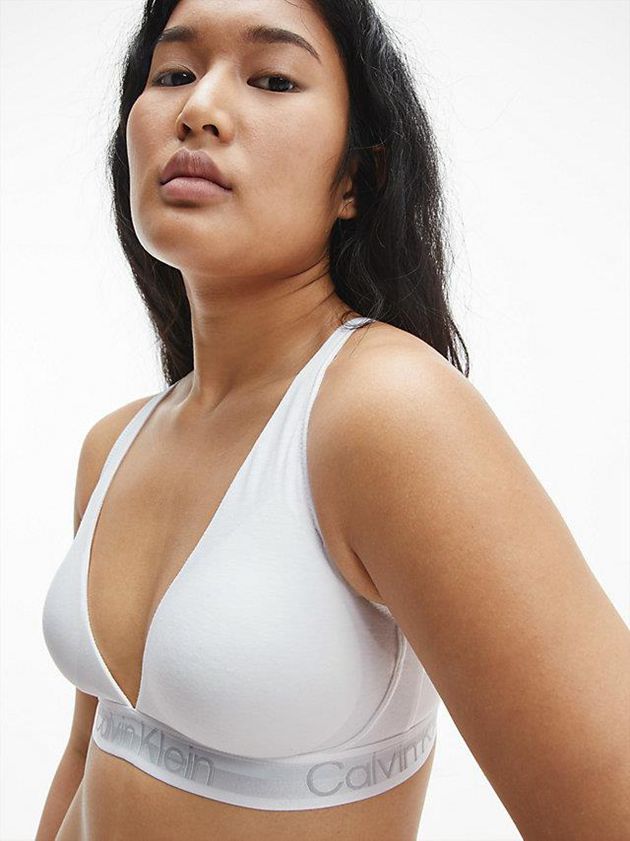 White Calvin Klein Triangle - Modern Structure Women Bra | DZMW-83960