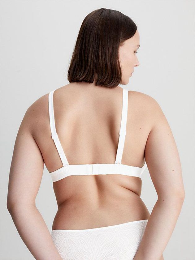 White Calvin Klein Triangle - Sheer Marquisette Women Bra | QEFH-32716