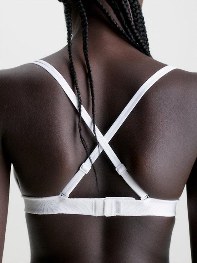 White Calvin Klein Triangle - Sheer Marquisette Women Bra | QEFH-32716