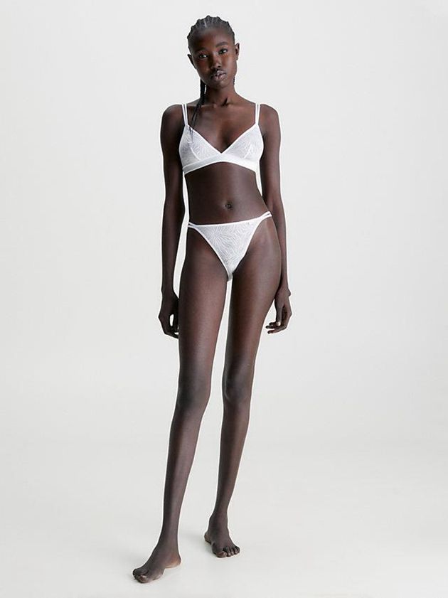 White Calvin Klein Triangle - Sheer Marquisette Women Bra | QEFH-32716