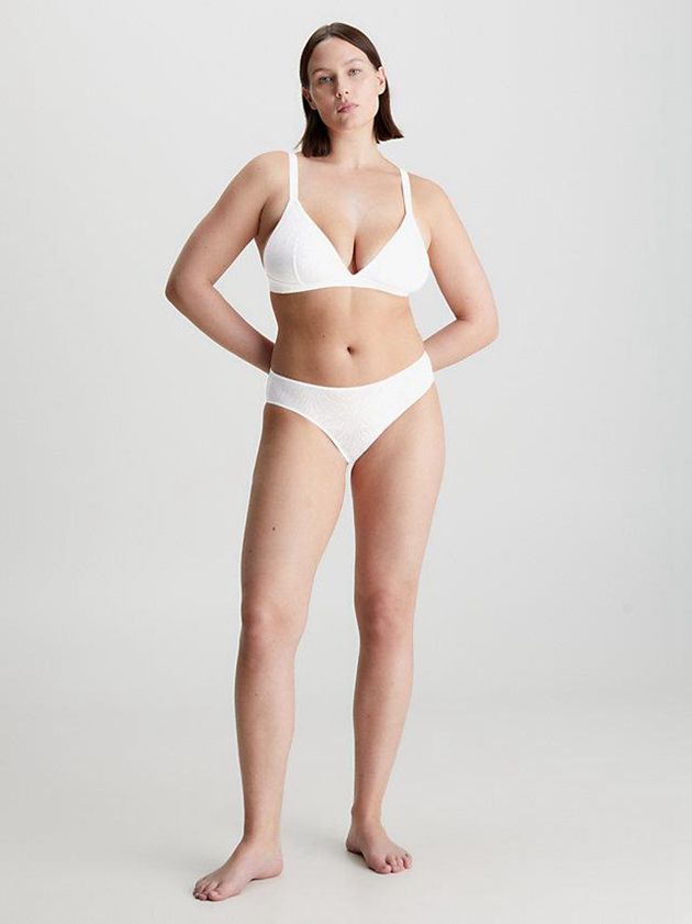 White Calvin Klein Triangle - Sheer Marquisette Women Bra | QEFH-32716