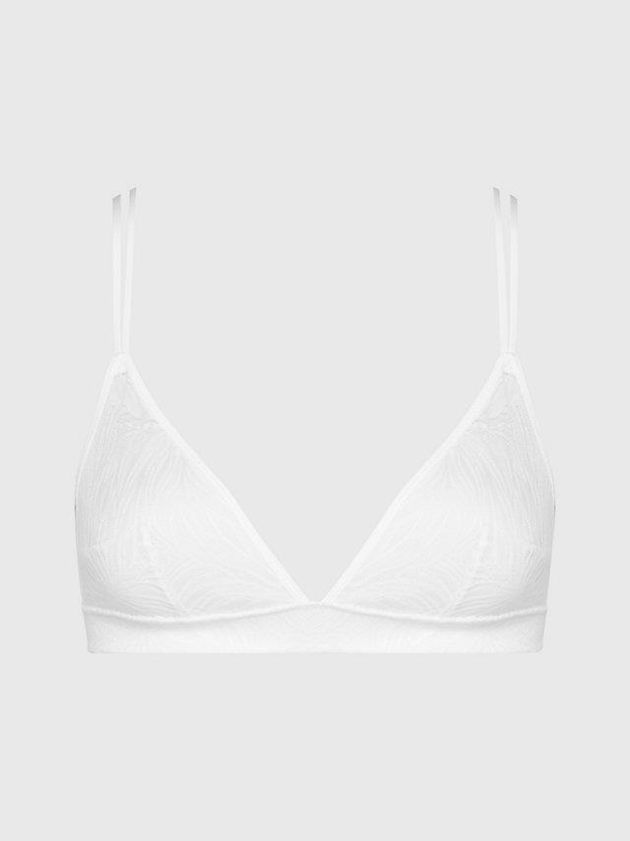 White Calvin Klein Triangle - Sheer Marquisette Women Bra | QEFH-32716