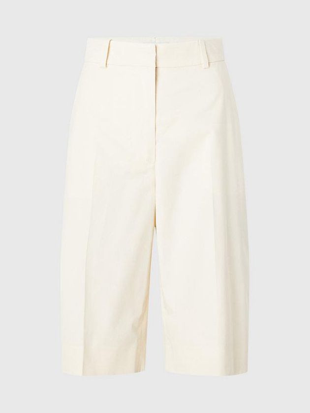 White Calvin Klein Twill Women Shorts | RGTY-06271