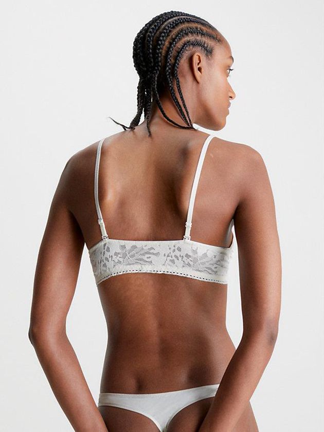 White Calvin Klein Ultra Soft Lace Women Bra | PAZN-08342
