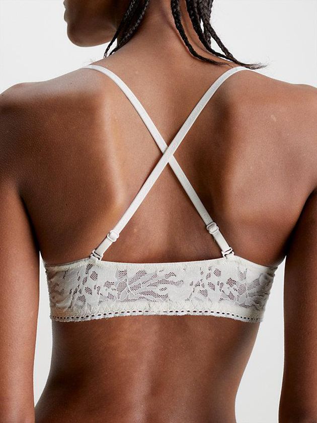 White Calvin Klein Ultra Soft Lace Women Bra | PAZN-08342