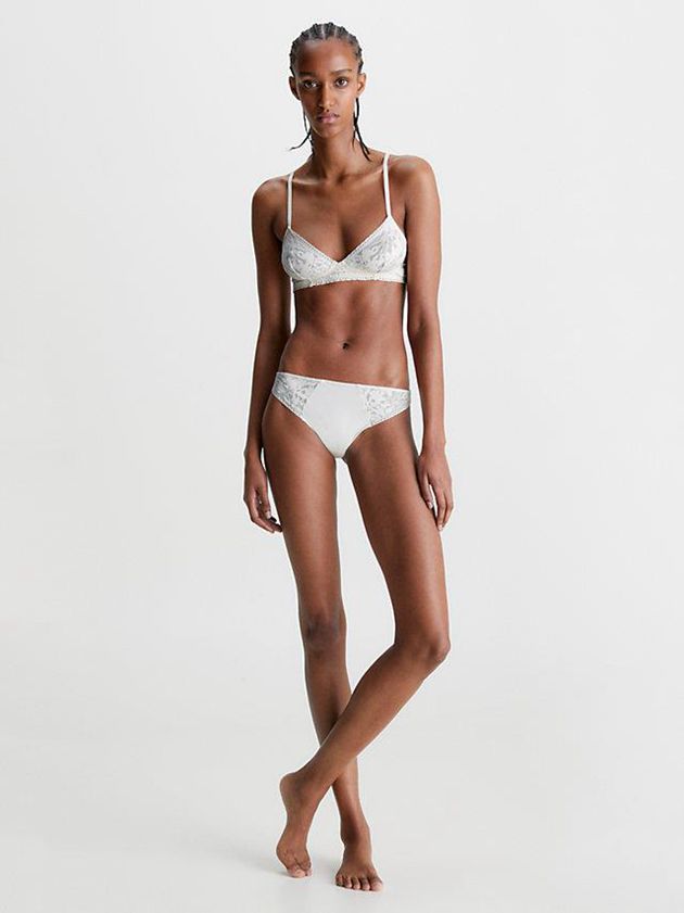 White Calvin Klein Ultra Soft Lace Women Bra | PAZN-08342
