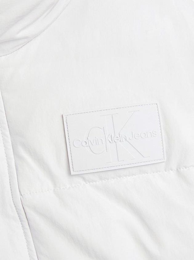 White Calvin Klein Unisex Cropped Puffer Women Jacket | AGTE-63405