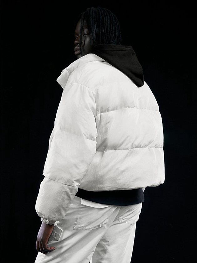 White Calvin Klein Unisex Cropped Puffer Women Jacket | AGTE-63405