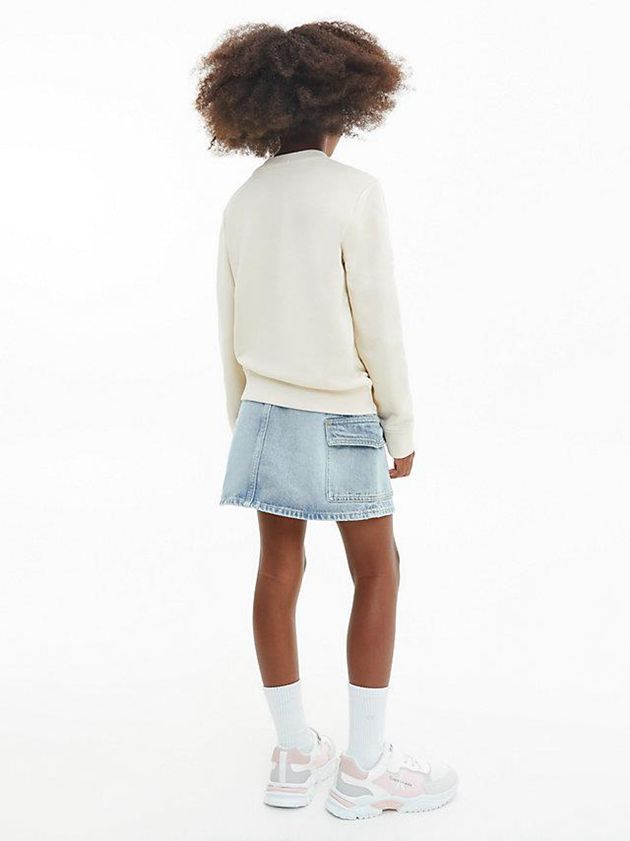 White Calvin Klein Unisex Girls's Sweatshirt | EUJH-49813