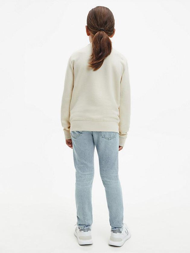 White Calvin Klein Unisex Girls's Sweatshirt | EUJH-49813