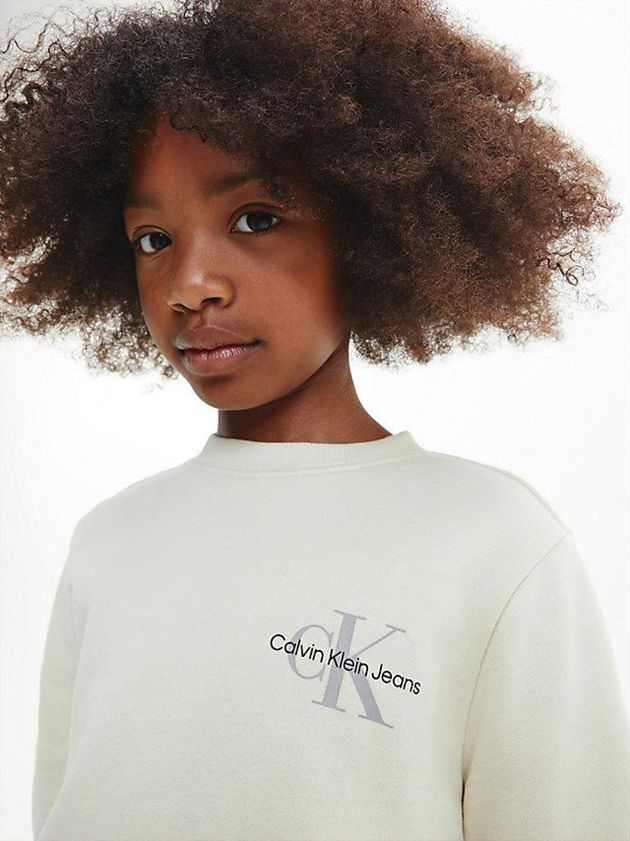 White Calvin Klein Unisex Girls's Sweatshirt | EUJH-49813