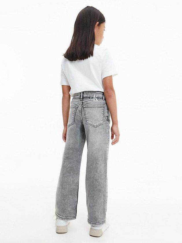 White Calvin Klein Unisex Logo Girls's T-Shirt | TIGC-40287