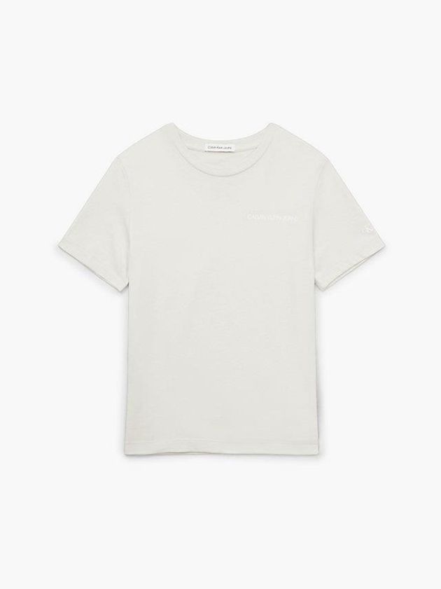 White Calvin Klein Unisex Organic Cotton Girls's T-Shirt | VZWN-19058
