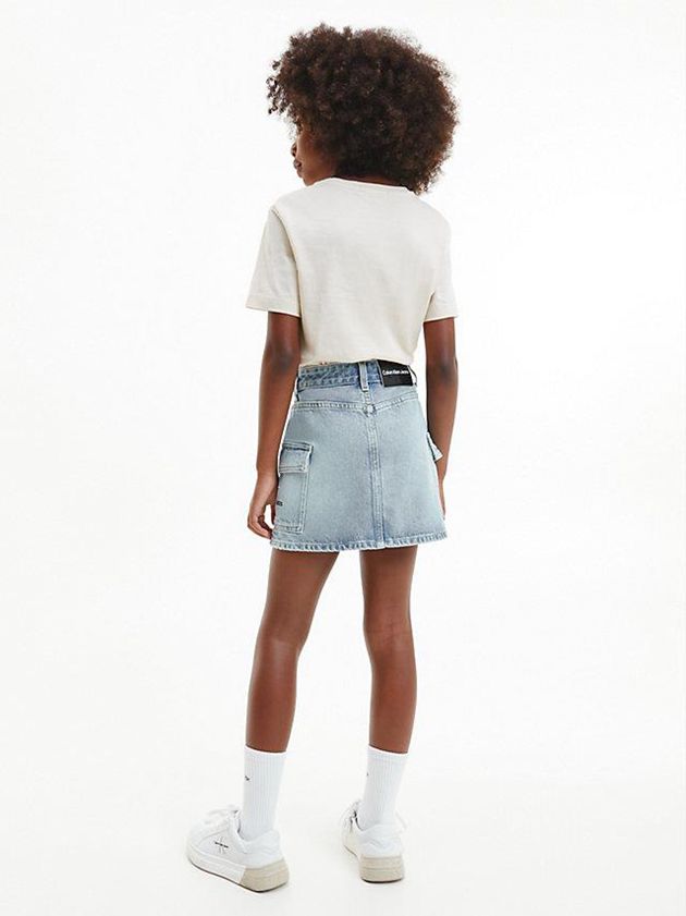 White Calvin Klein Unisex Organic Cotton Girls's T-Shirt | VZWN-19058
