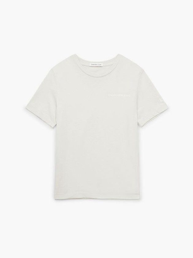 White Calvin Klein Unisex Organic Cotton Girls's T-Shirt | VZWN-19058