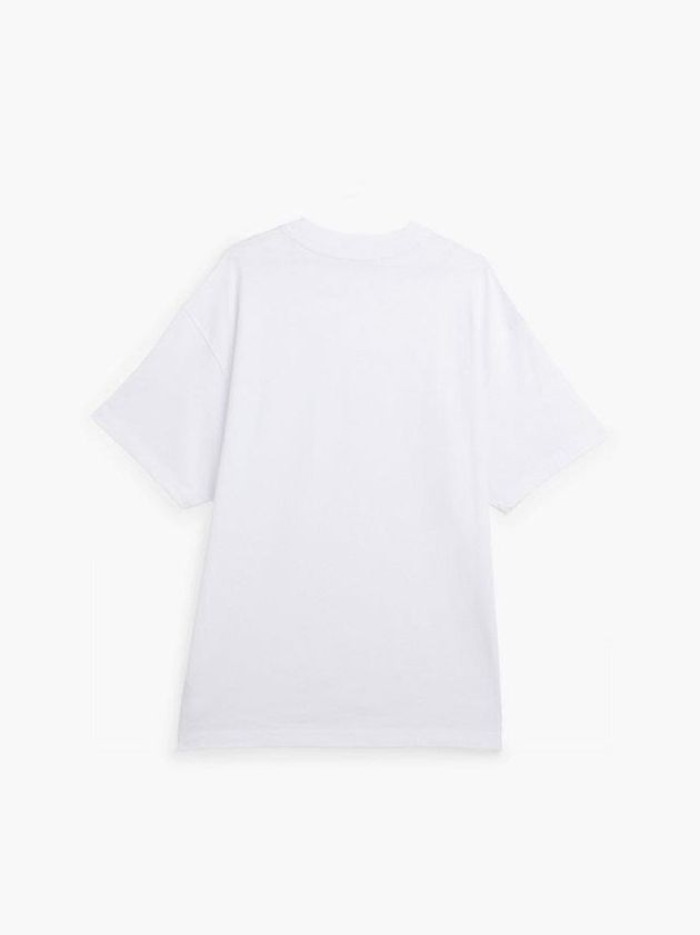 White Calvin Klein Unisex Oversized Men T-Shirt | PUZJ-67128