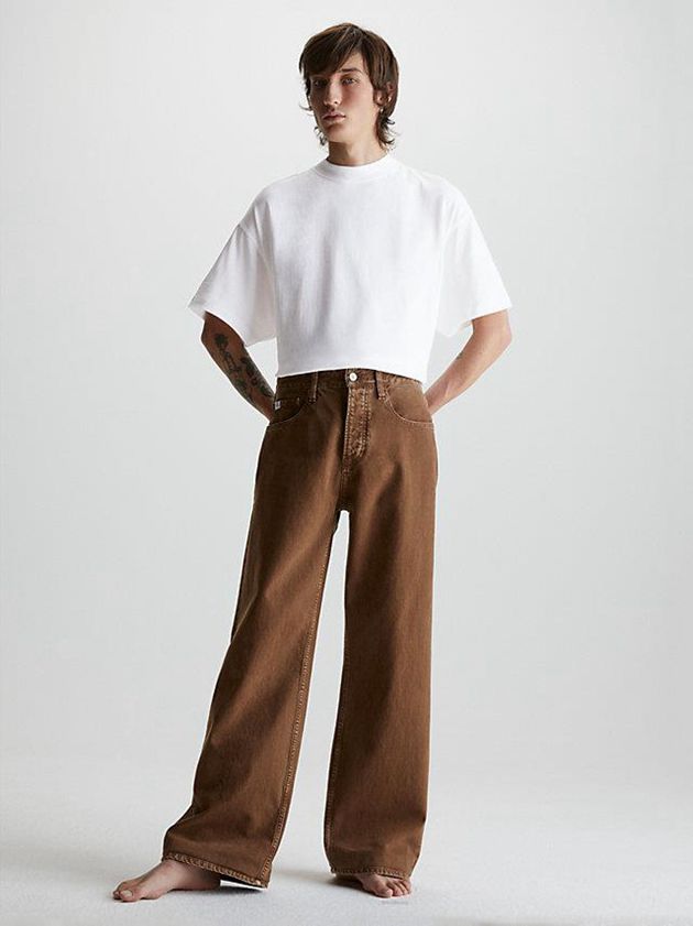 White Calvin Klein Unisex Oversized Men T-Shirt | PUZJ-67128