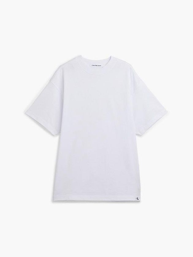White Calvin Klein Unisex Oversized Men T-Shirt | PUZJ-67128
