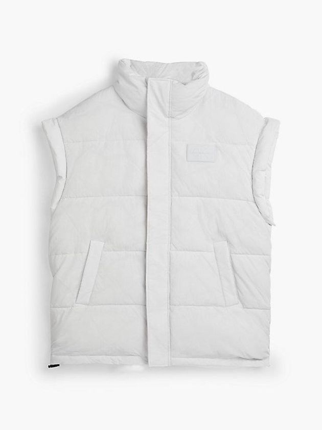 White Calvin Klein Unisex Oversized Puffer Men Vest | CIJK-53407