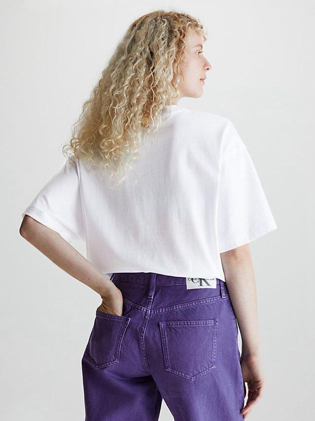 White Calvin Klein Unisex Oversized Women T-Shirt | SUOP-02193