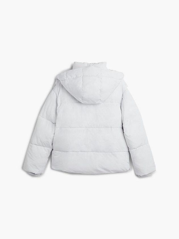 White Calvin Klein Unisex Padded Puffer Women Jacket | AIVL-35490