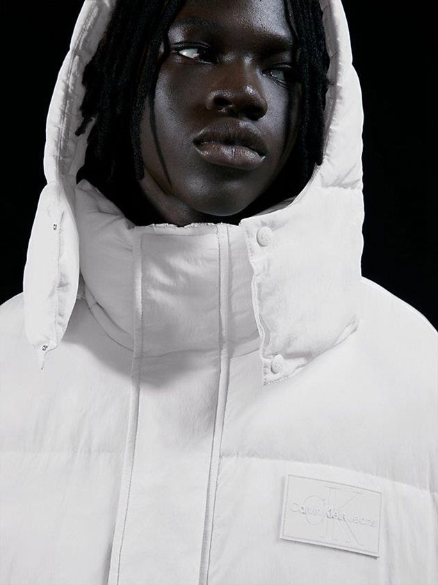 White Calvin Klein Unisex Padded Puffer Women Coat | YDXJ-61384