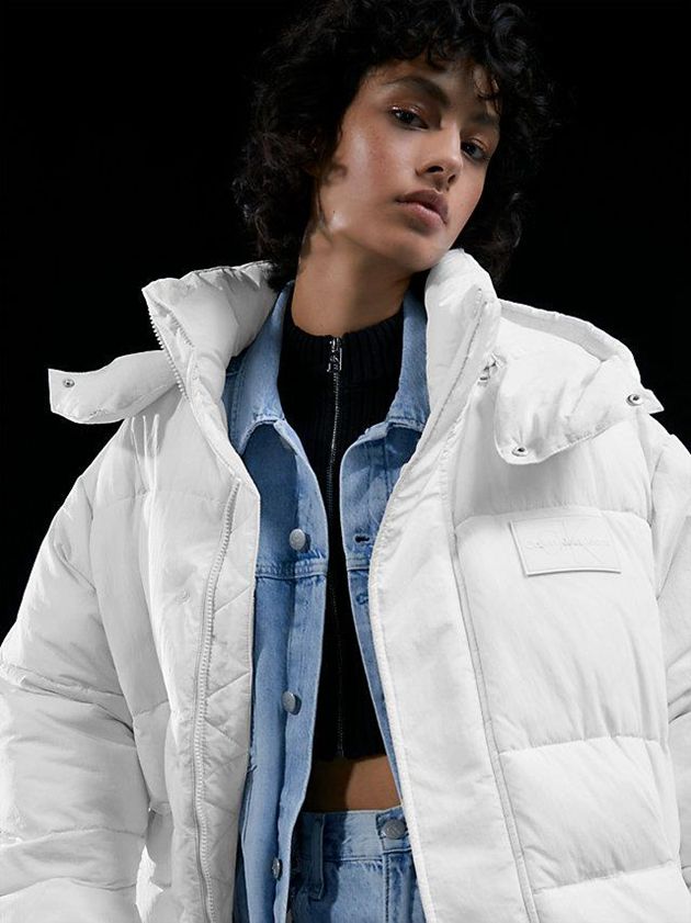 White Calvin Klein Unisex Padded Puffer Women Coat | YDXJ-61384