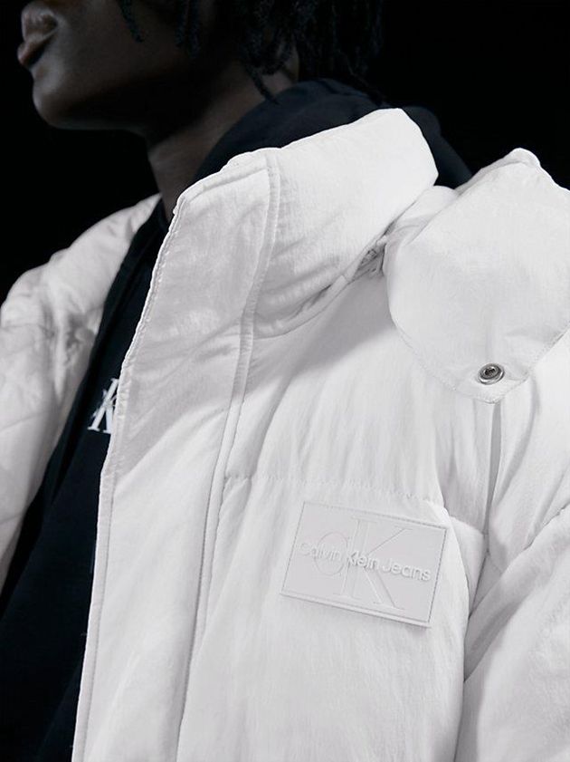 White Calvin Klein Unisex Padded Puffer Women Coat | YDXJ-61384