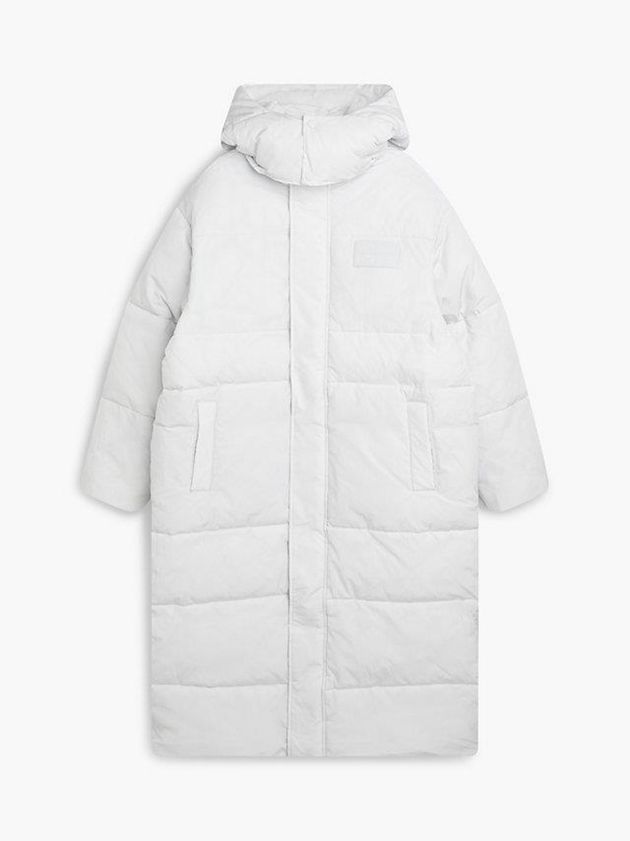 White Calvin Klein Unisex Padded Puffer Women Coat | YDXJ-61384