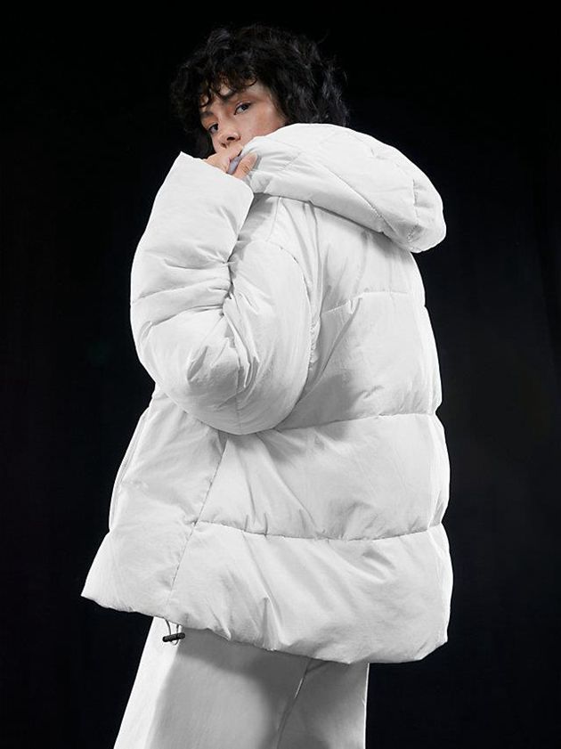 White Calvin Klein Unisex Padded Puffer Men Jacket | FAWZ-92536