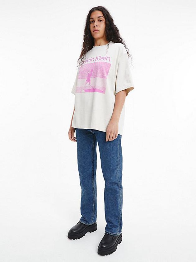 White Calvin Klein Unisex Printed - CK Standards Men T-Shirt | ESPF-04532