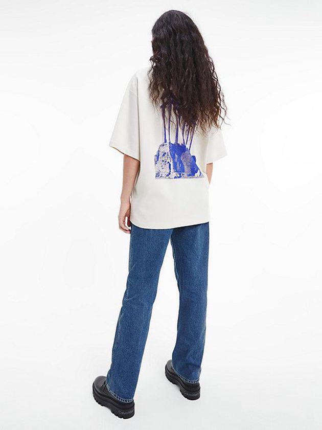 White Calvin Klein Unisex Printed - CK Standards Men T-Shirt | ESPF-04532