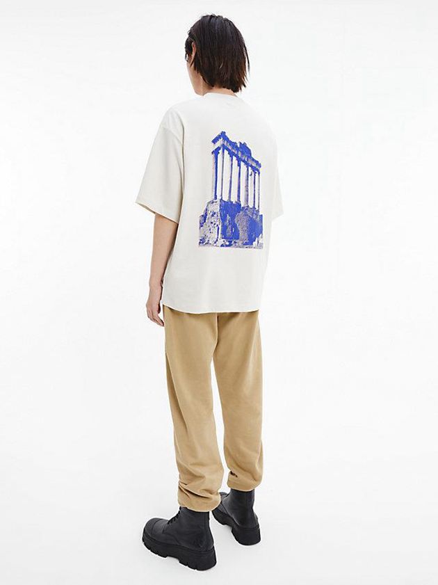 White Calvin Klein Unisex Printed - CK Standards Men T-Shirt | ESPF-04532