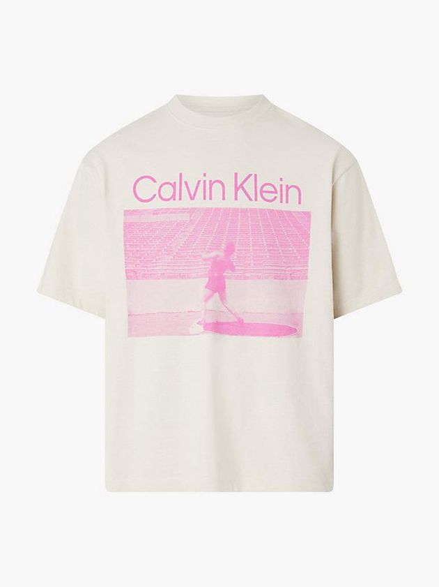 White Calvin Klein Unisex Printed - CK Standards Men T-Shirt | ESPF-04532
