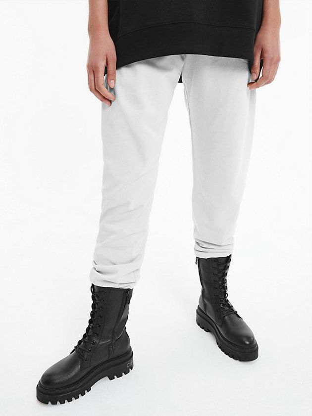 White Calvin Klein Unisex Relaxed - CK Standards Women Joggers | RPYN-41356
