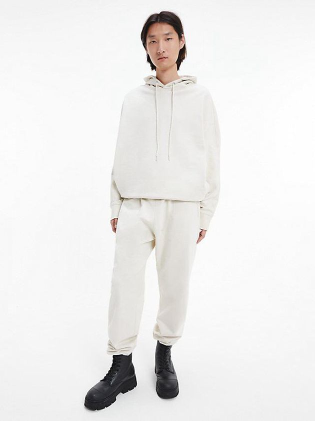 White Calvin Klein Unisex Relaxed - CK Standards Men Joggers | TBQD-59164