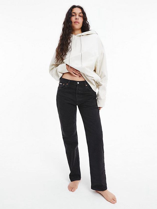 White Calvin Klein Unisex Relaxed - CK Standards Men Hoodie | KOZG-03187