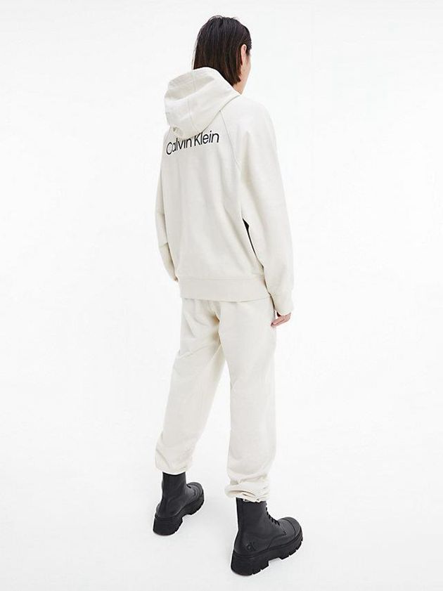 White Calvin Klein Unisex Relaxed - CK Standards Men Hoodie | KOZG-03187
