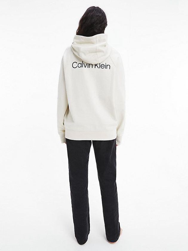 White Calvin Klein Unisex Relaxed - CK Standards Men Hoodie | KOZG-03187