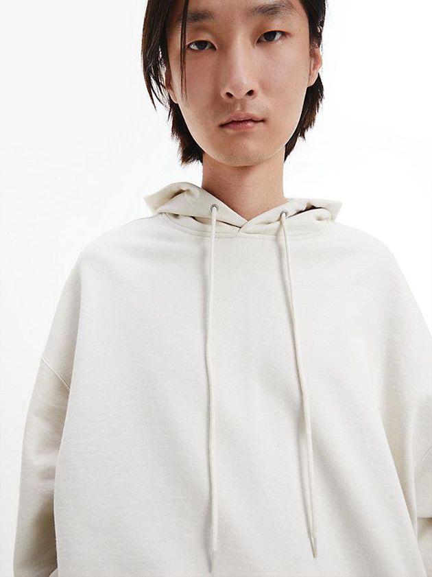 White Calvin Klein Unisex Relaxed - CK Standards Men Hoodie | KOZG-03187