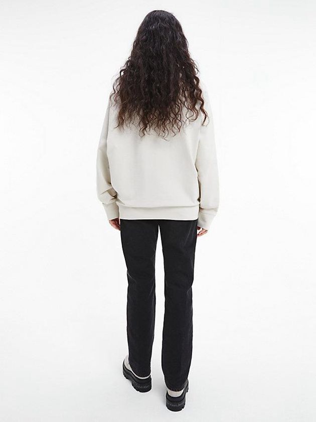 White Calvin Klein Unisex Relaxed - CK Standards Men Sweatshirt | SYOM-76253