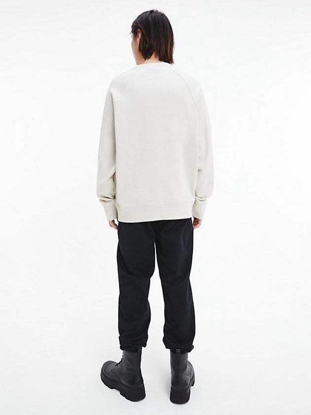 White Calvin Klein Unisex Relaxed - CK Standards Men Sweatshirt | SYOM-76253