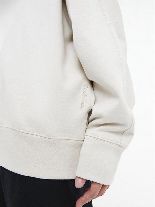 White Calvin Klein Unisex Relaxed - CK Standards Men Sweatshirt | SYOM-76253