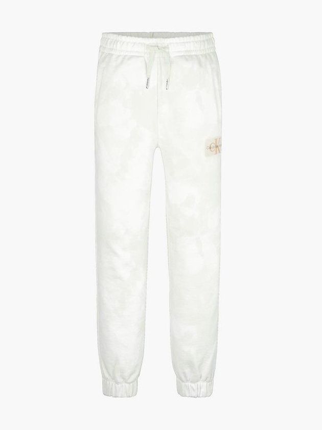 White Calvin Klein Unisex Tie Dye Boys's Joggers | YERF-83476