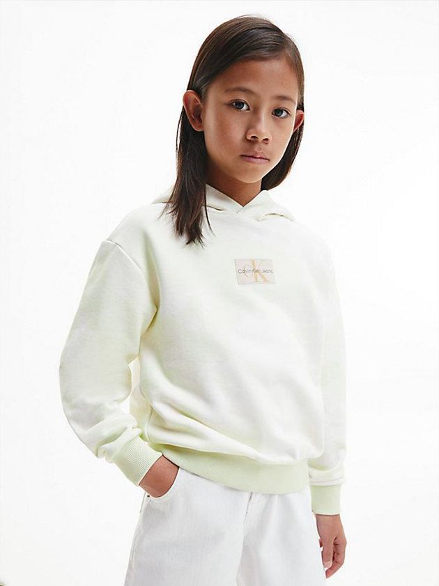 White Calvin Klein Unisex Tie Dye Boys's Hoodie | VZCB-38740